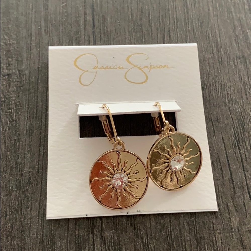 Jessica Simpson gold sun earrings